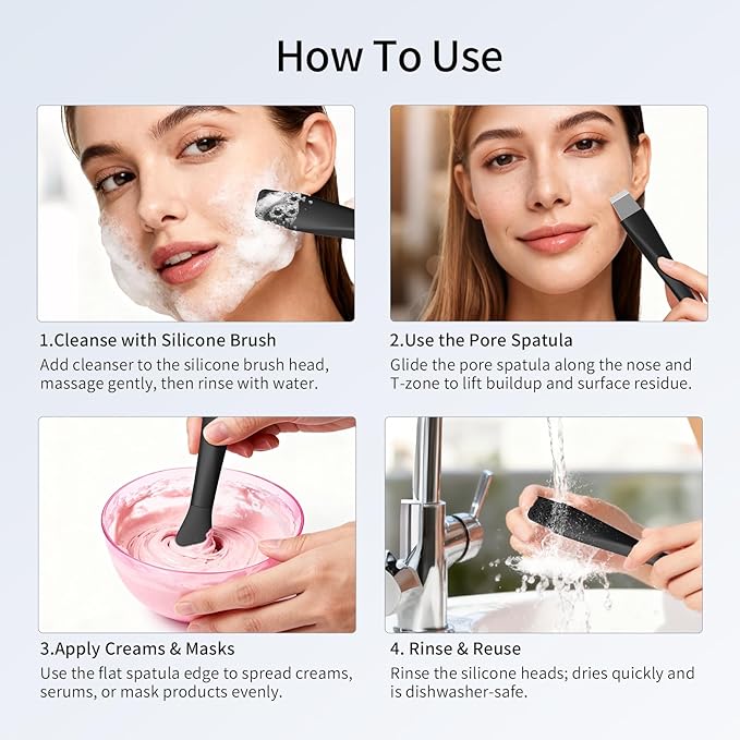 Blackhead Remover Tool, Stainless Steel Face Scraper, Skin Scrubber Face Spatula - Image 3
