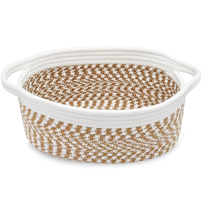 ABenkle Small Basket, Rope Room Shelf Storage Basket, Cat Dog Toys Basket Chest by ABenkle