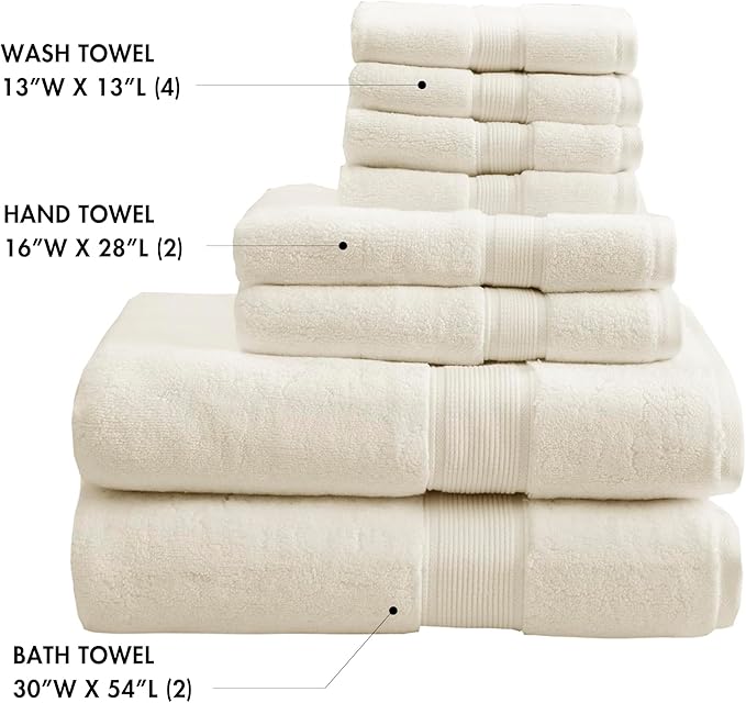Madison Park 800GSM 100% Cotton Luxury Bathroom Towels, Long Oversized Linen - Image 4