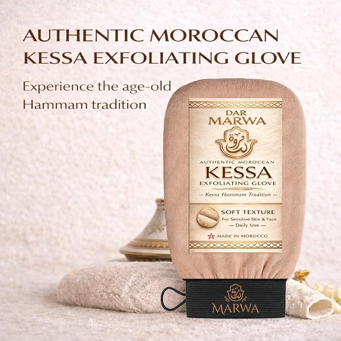 Moroccan Kessa Exfoliating Glove – Soft Hammam Exfoliating Mitt – Dead Skin - Image 7