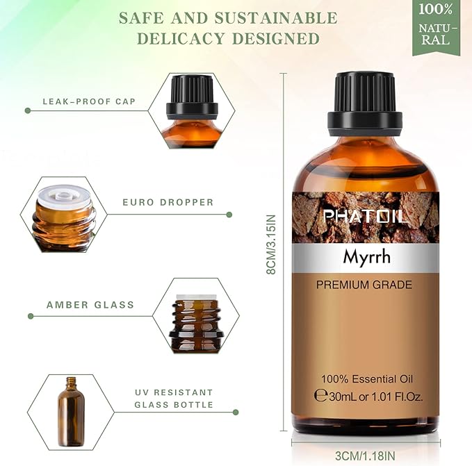 Myrrh Essential Oil, 1.01Fl.Oz PHATOIL Pure Essential Oil Singles - Image 5