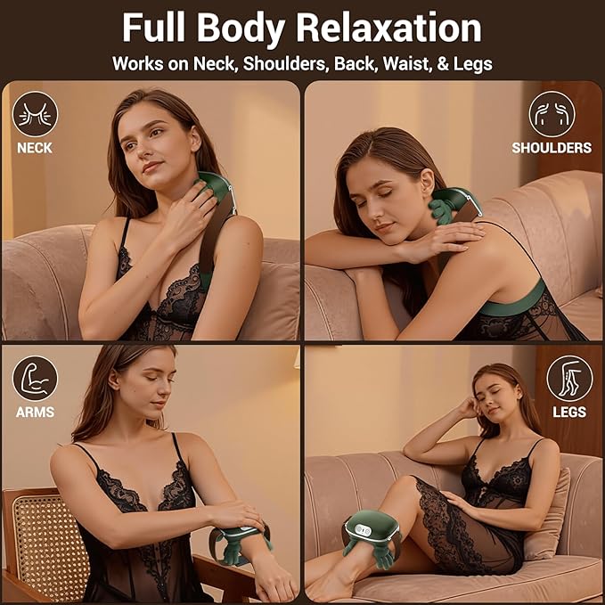 Neck Massager with Heat, Bionic Deep Tissue Shiatsu Kneading, Cordless - Image 2