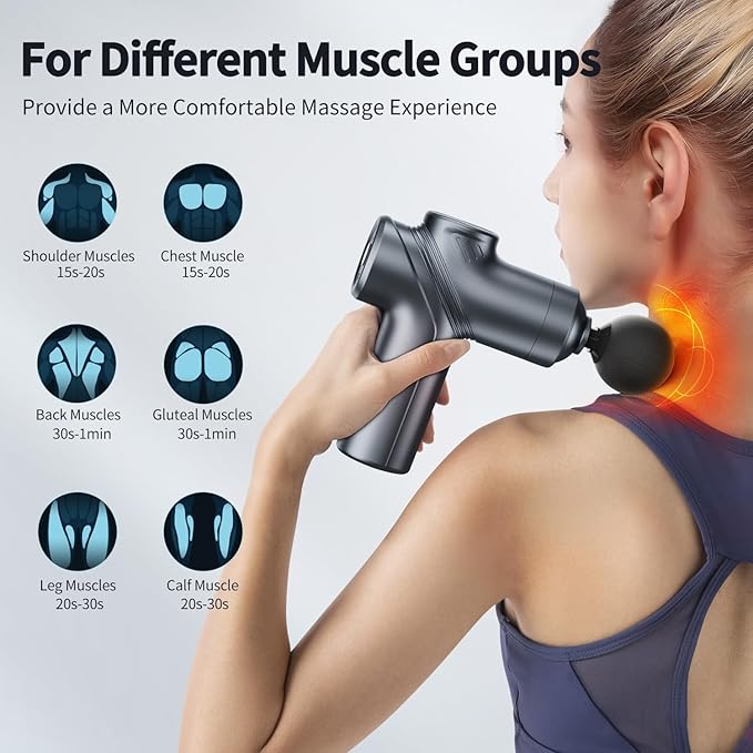 LEERCON Massage Gun Deep Tissue, Silent Brushless Motor and Portable Massage Gun - Image 5