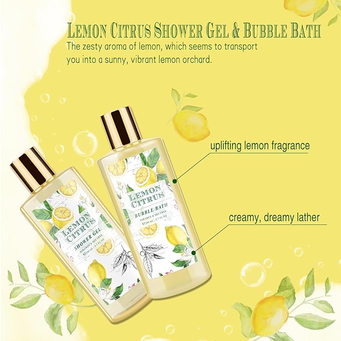 Bath Gift Set, Lemon Citrus Spa Gift Basket - Image 3