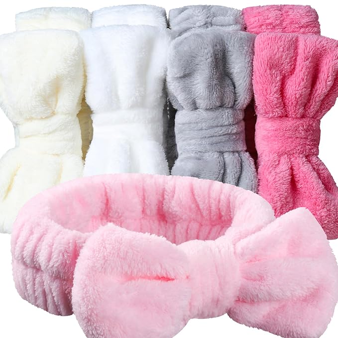 Teenitor 5 Pack Spa Headband for Washing Face, Girls Makeup Headband, Bow Tie by PERFECTYOURBEAUTY