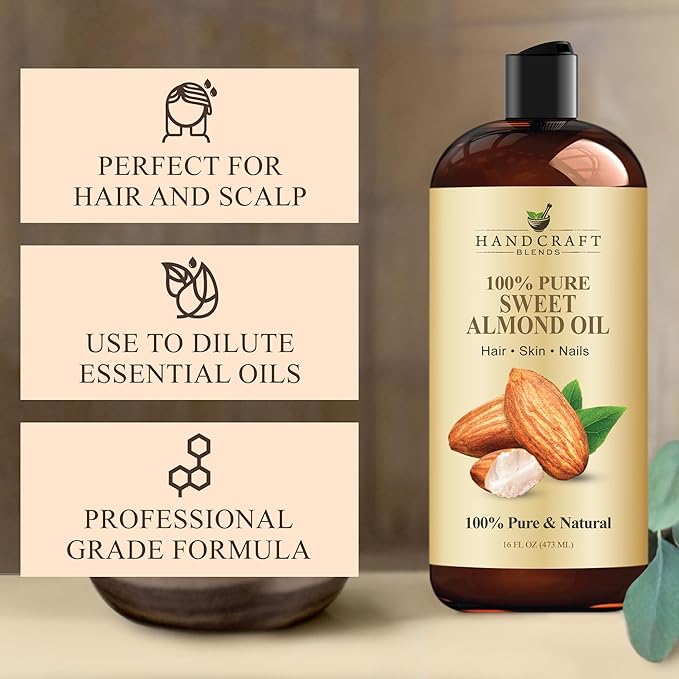 Handcraft Blends Sweet Almond Oil | 100% Pure and Natural | Bath & Body Oil | - Image 5