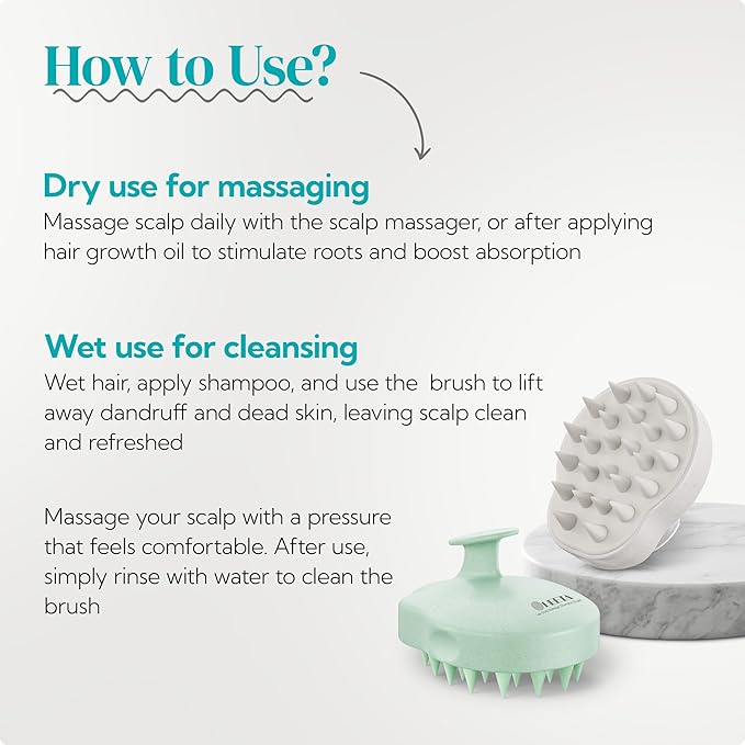 HEETA Scalp Massager 2 Pack for Hair Growth, Soft Silicone Bristles to Remove - Image 5