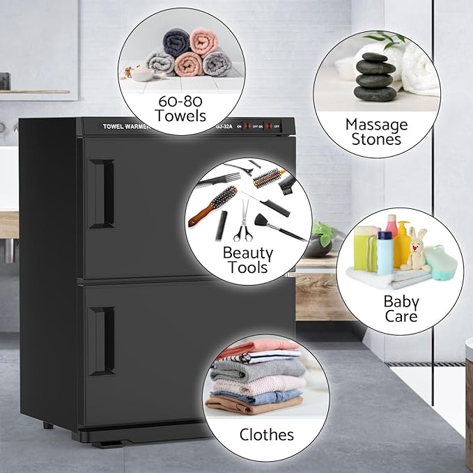 Kikihouse Hot Towel Warmer, 32L Large Capacity Hot Towel Cabinet, Facial Towel - Image 4
