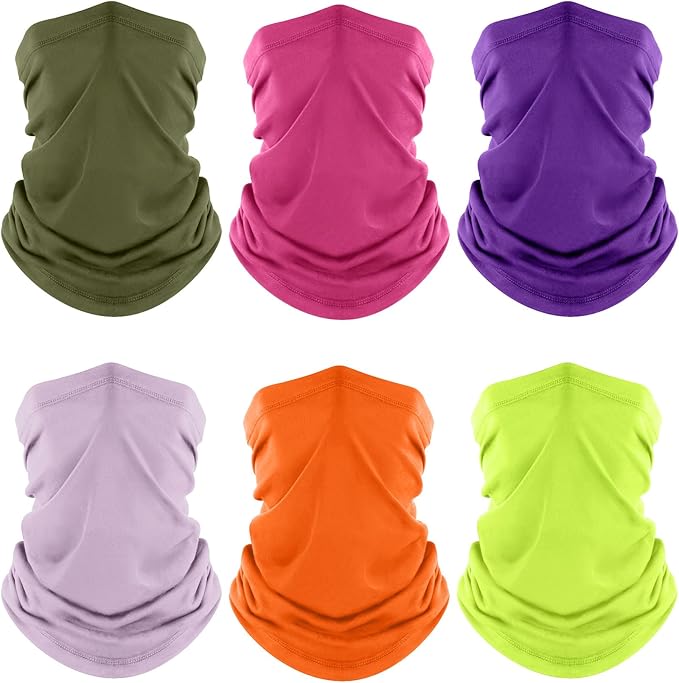 Fuinloth Neck Gaiter, 6 Pack Cooling UV Protection Bandana Face Mask Gator Scarf by fuinloth