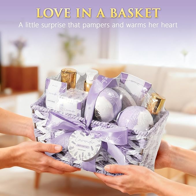 Mothers Day Birthday Gifts for Women, Lavender Relaxing Spa Gift Baskets for - Image 9