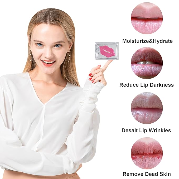 Adofect 30 Pieces Collagen Crystal Lip Masks, Collagen Lip Pads Great - Image 5