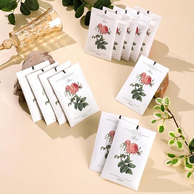MYARO 12 Pcs Rose Scented Sachets Long Lasting Room Air Freshener Odor - Image 8