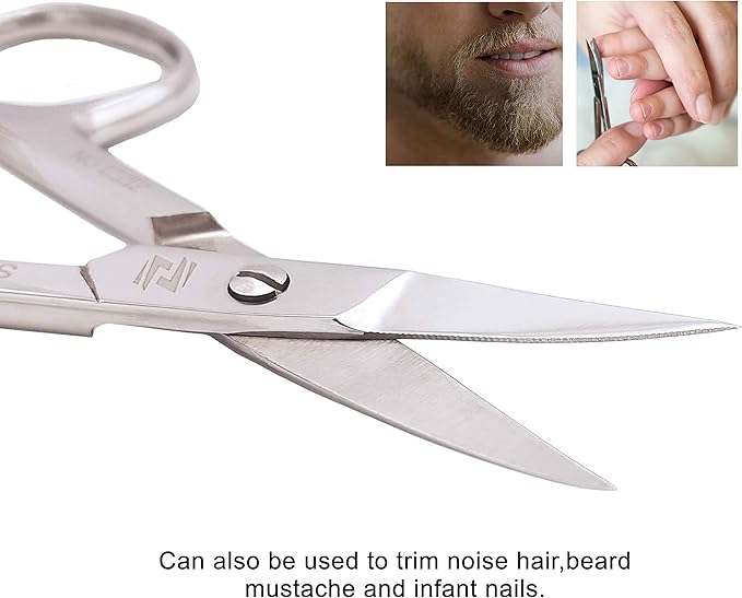 Nail Scissors Curved Micro Serrated Stainless Steel Eyebrow Scissors - Image 4