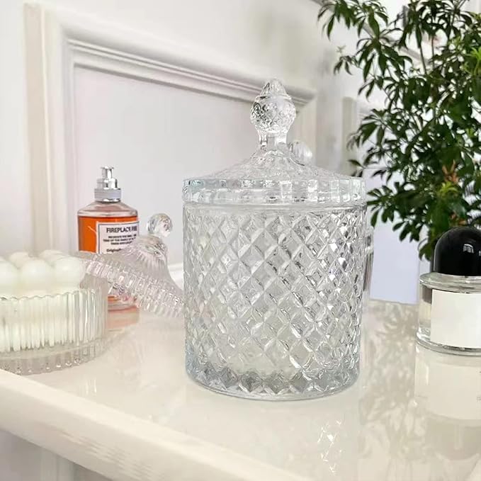 rejomiik Qtip Holder Glass Apothecary Jars - Image 8