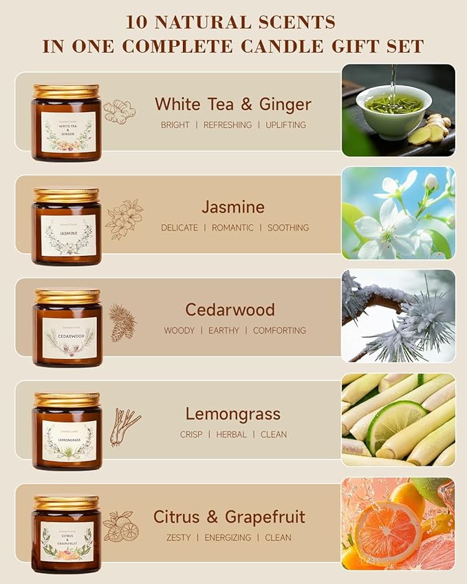 Scented Candles Set for Women Gifts, Soy Wax Candle 10 Pack, Long Lasting - Image 4