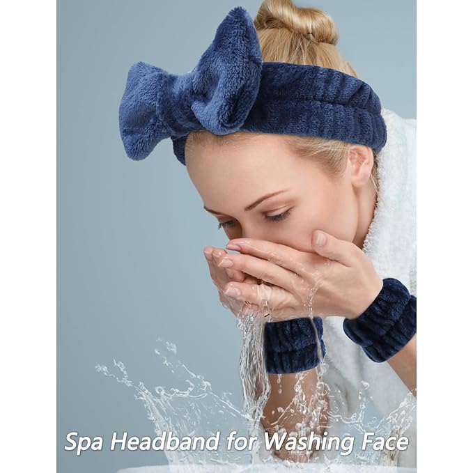 VELSCRUN Spa Headbands for Wash Face, Makeup Headband, Facial Skincare Headbands - Image 2