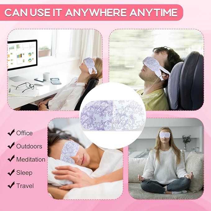 XPCARE 60 Pack Steam Eye Masks for Dry Eyes, SPA Warm Sleep Eye Mask, - Image 7