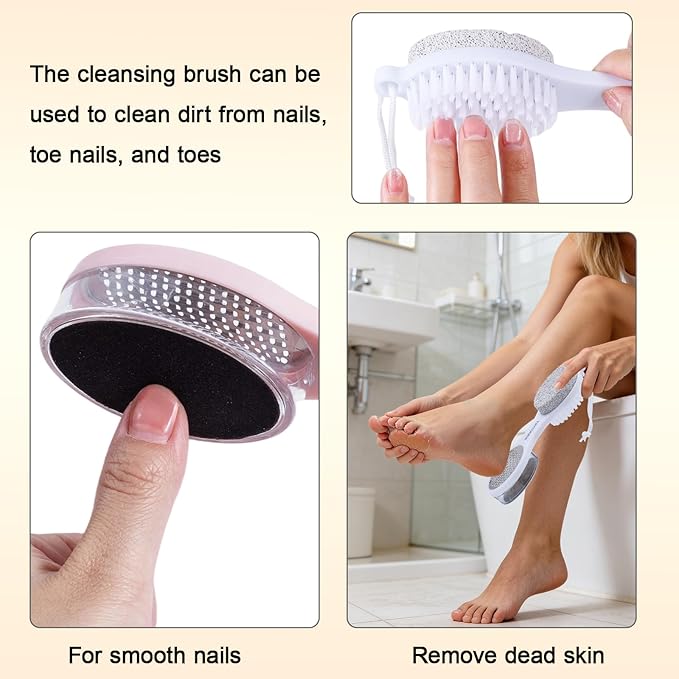 Foot File Callus Remover 5-in-1, Scrubber Brush, Stainless Steel Foot Rasp and - Image 7