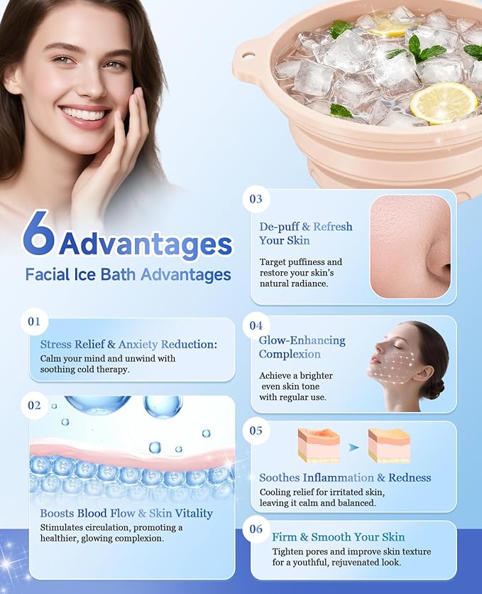 Face Ice Bath Bowl with Built-in Ice Tray - Image 5