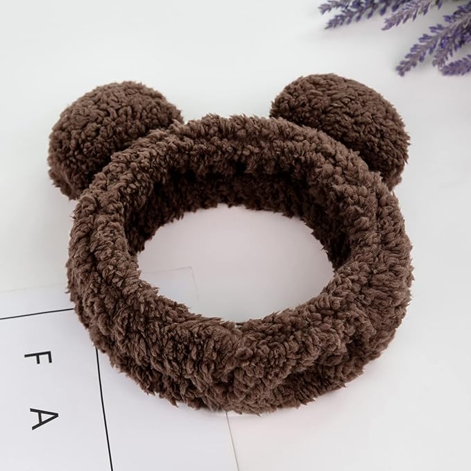 Huachi Bear Ears Headbands for Women Face Washing Spa Makeup Hair Bands Korean - Image 3