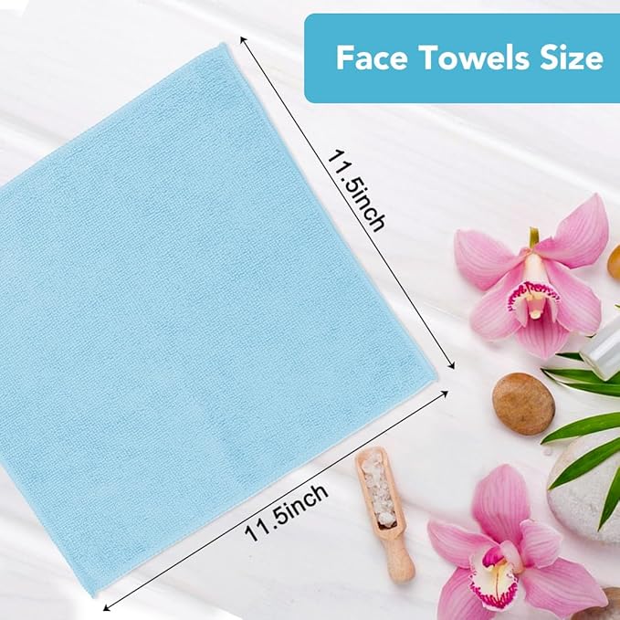 Orighty Washcloths, 20 Pack Microfiber Face Towels, Highly Absorbent and Soft - Image 5