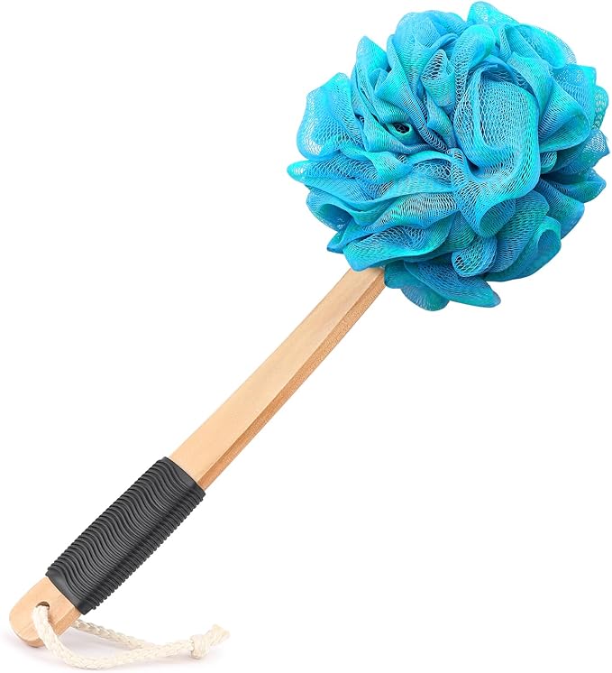 Loofah on a Stick PE Soft Mesh Luffa by FORENEE