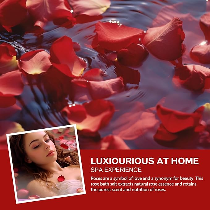 Rose Spa Gift Set for Women, Luxury 9 Pcs Bath Salts Set, Relaxation Gifts for - Image 5