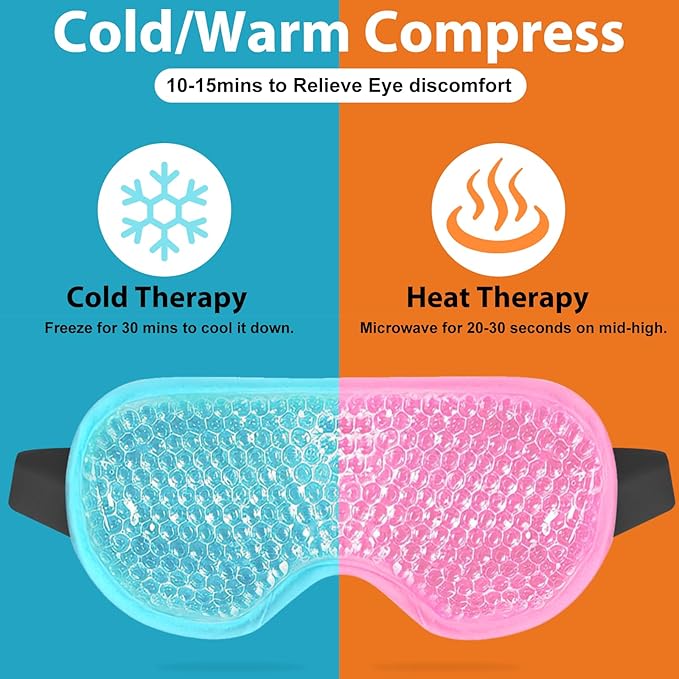 BeeVines Gel Eye Mask, 2 Pack Cooling Ice Masks - Image 4