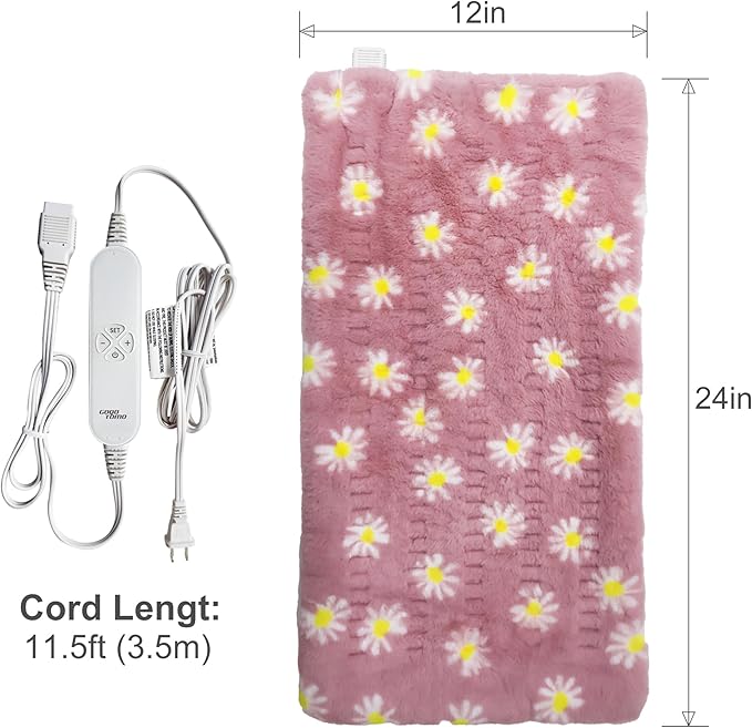 GOQO TOMO Heating Pad, 12 x 24 Inch, Machine Washable, 8 Timer Settings - Image 8