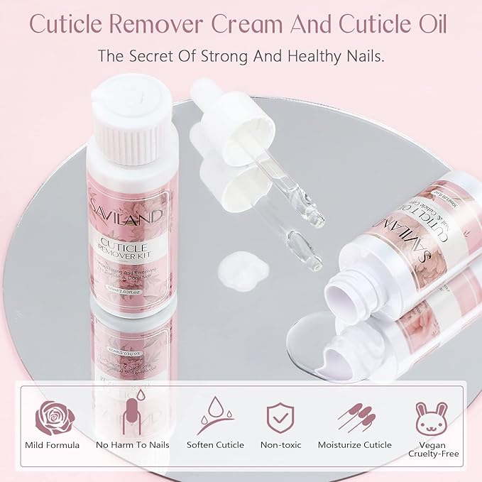 SAVILAND Cuticle Remover and Cuticle Oil Kit – Nail Care Kit - Image 4