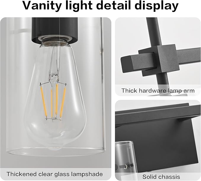 SOLFART Black Vanity Light fixtures 49.2 inch 6 Lights Wall Light Fixtures - Image 5