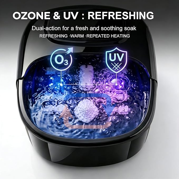 Foot Soaking Tub with Ozone UV, Foot Spa Bath Massager with Heat and Bubbles - Image 3