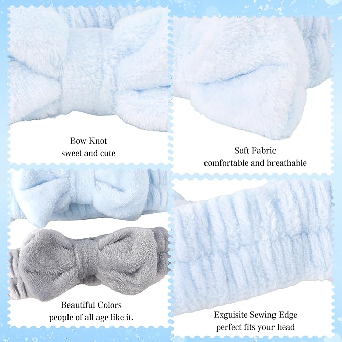 WHAVEL 6PCS Spa Headband and Wristbands Set, Face Wash Headband Wrist Bands - Image 2