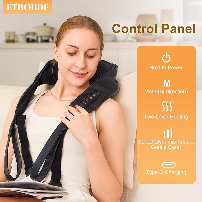 Neck Massager with Heat Cordless Electric Shiatsu Neck and Shoulder Massager - Image 2