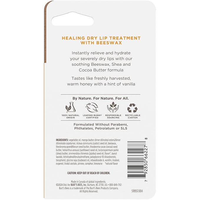 Burt's Bees Rescue Lip Relief, Honey Vanilla, Hydrating Lip Balm - Image 12