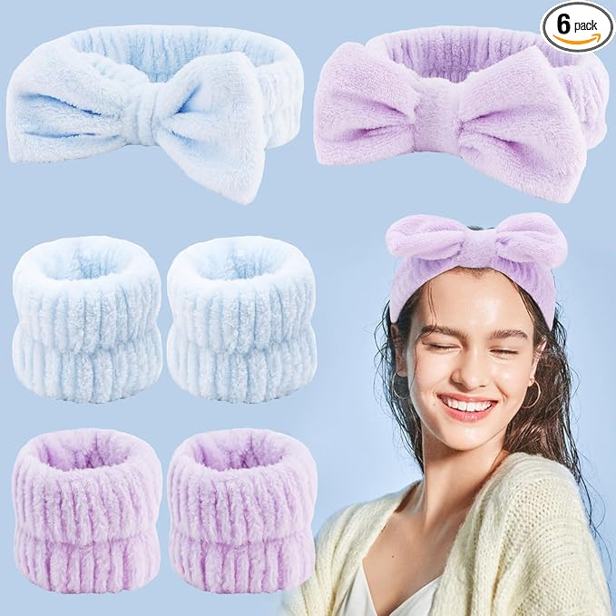 VELSCRUN Spa Headband, Makeup Face Wash Skincare Headbands, Bow Hair Band Party by VELSCRUN