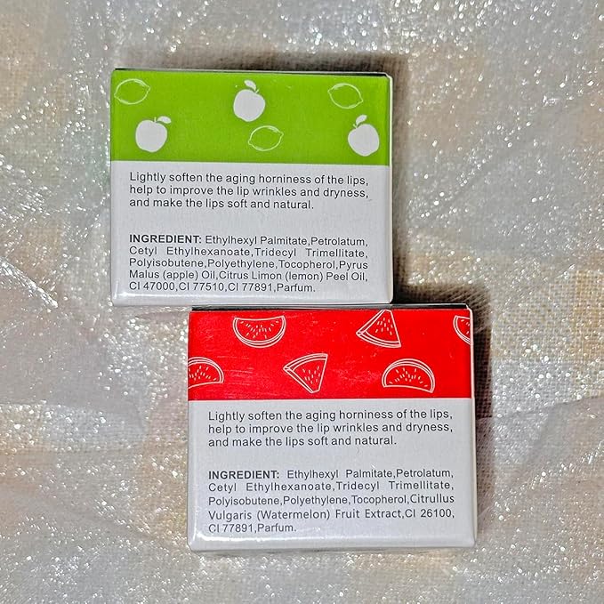 2 Packs Apple & Watermelon Lip Balm Honey Pot, Vitamin E Lip Masks & - Image 7