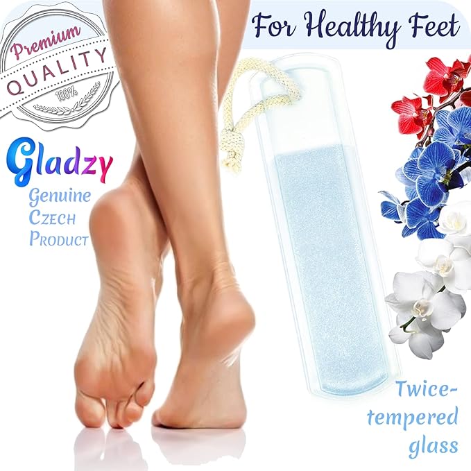 GLADZY Czech Glass Foot File Callus Remover – Double Sided Etched, Different - Image 3