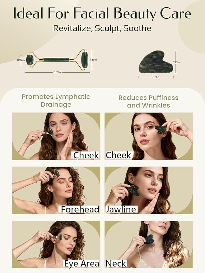 Face Roller & Gua Sha Facial Tools, Face Massager - Image 5