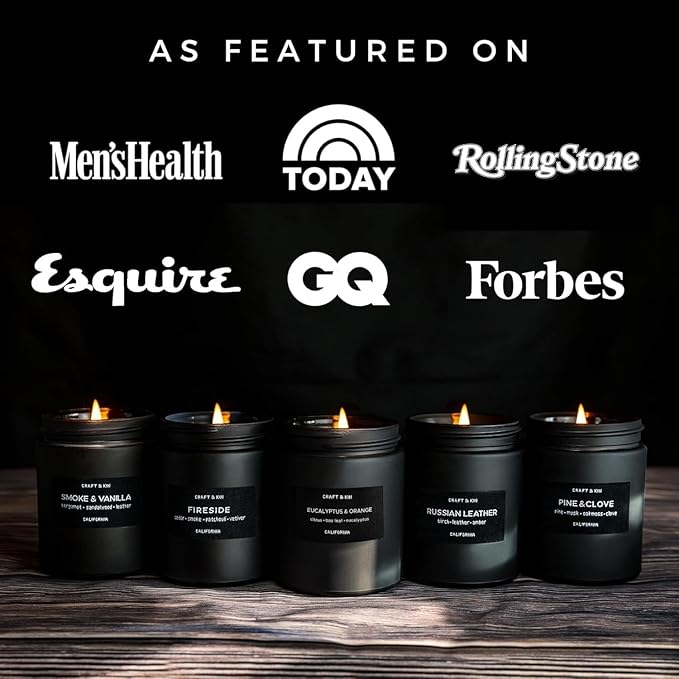 Craft & Kin Premium Orange & Eucalyptus Candle | Black Scented Candles - Image 6