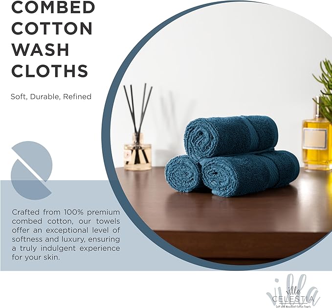 100% Cotton Wash Cloth for face & Body Set of 6, Sustainable, Highly Absorbent - Image 2