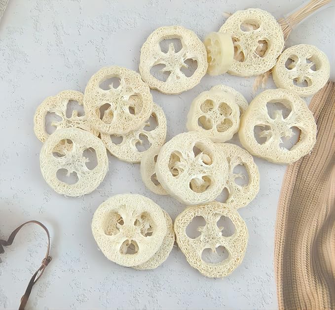 50Pcs Natural Loofah Slice of 1.96inch, Reusable Natural Loofah Cuts - Image 6