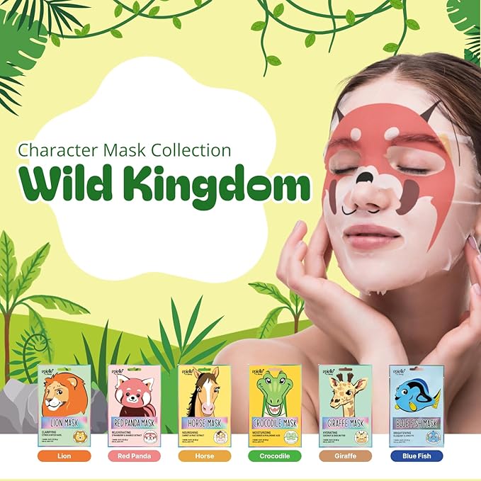 Epielle Character Face Mask Wild Kingdom 6 Pack, Fun & Effective Korean Skin - Image 2
