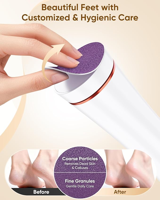Electric Foot Callus Remover, 3-Speed Rechargeable Cordless Electronic Foot File - Image 6