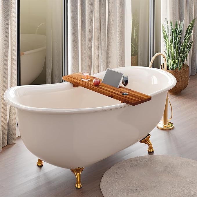 Tinamo Acacia Bathtub Caddy Tray Table | 35x9 Inch Large Bath Tub Wooden | - Image 6