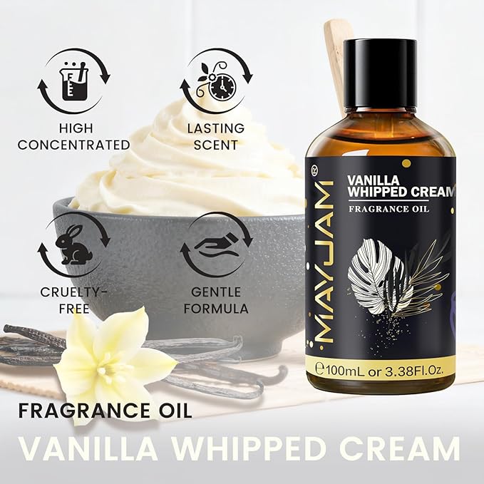 Vanilla Whipped Cream Fragrance Oil Essential Oil, MAYJAM 3.38FL.OZ Vanilla - Image 2