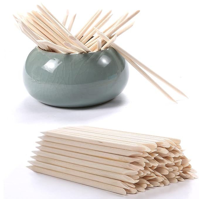 100Pcs Orange Wood Sticks for Nails, HOOMBOOM Double Sided Cuticle Pusher - Image 6