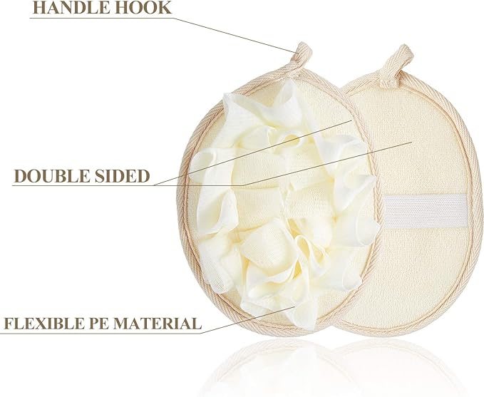 Boao 6 Pcs Bath Shower Pouf Sponge Mesh Pouf Shower Ball Exfoliating Body - Image 3