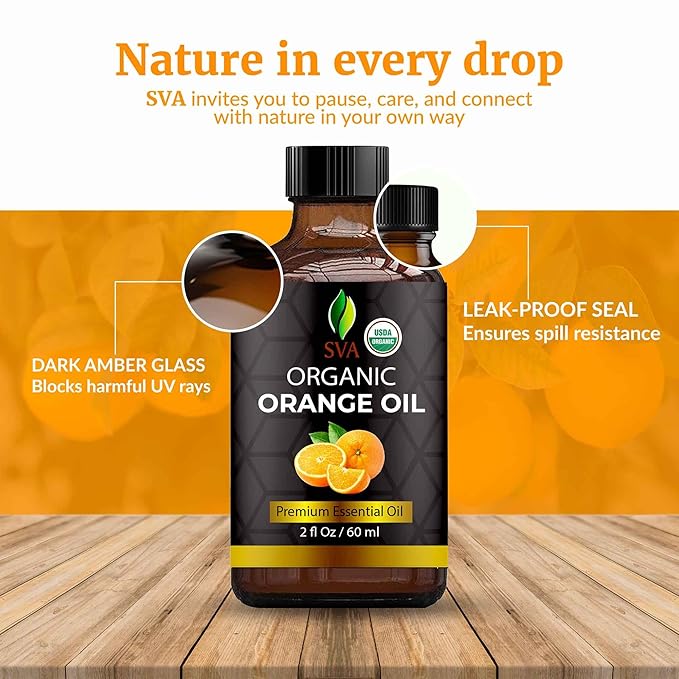 SVA Orange Essential Oil Organic – 2 Fl Oz – 100% Natural Organic Orange Oil - Image 7