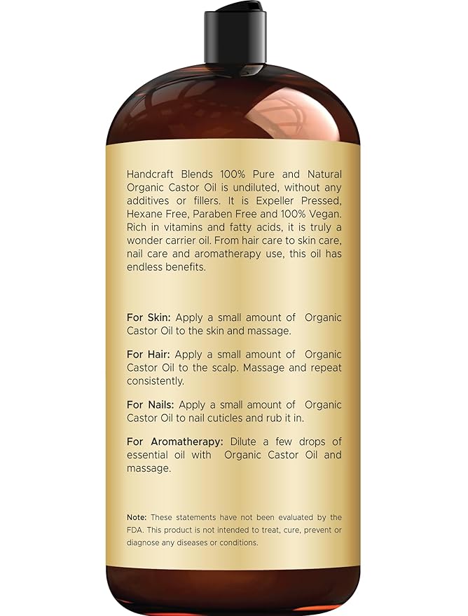 Handcraft Blends Organic Castor Oil 28 Fl Oz | 100% Pure and Natural | Premium - Image 3